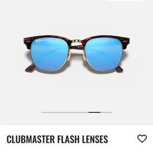 Ray-Ban Brown Tortoiseshell Clubmaster Sunglasses with Blue Lenses